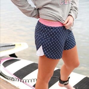 Jadelynn Brooke Navy Anchor Athletic Shorts